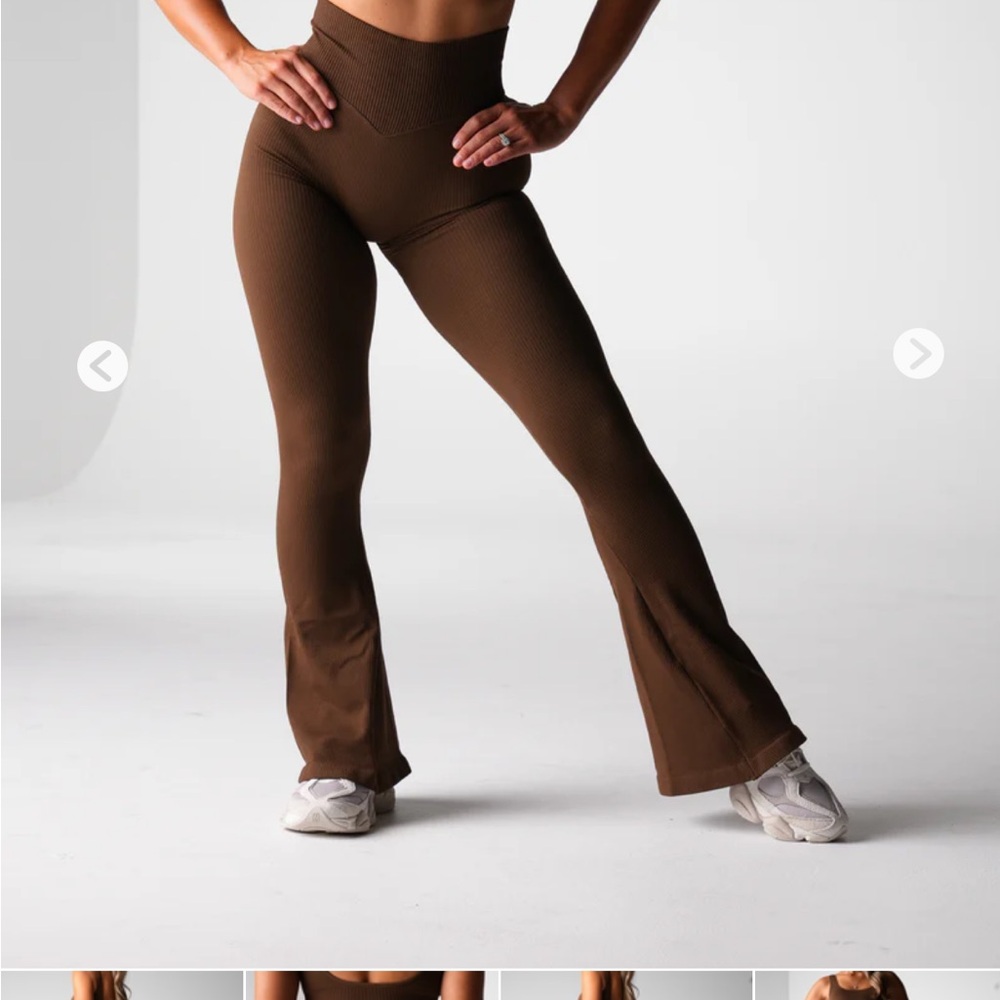 High-Waisted Brown Flare Pants